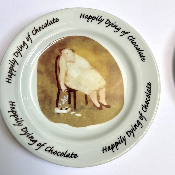 Erika Oller ‘Happily Dying of Chocolate’ Small Plates-Set of 6 - Picture 9 of 12